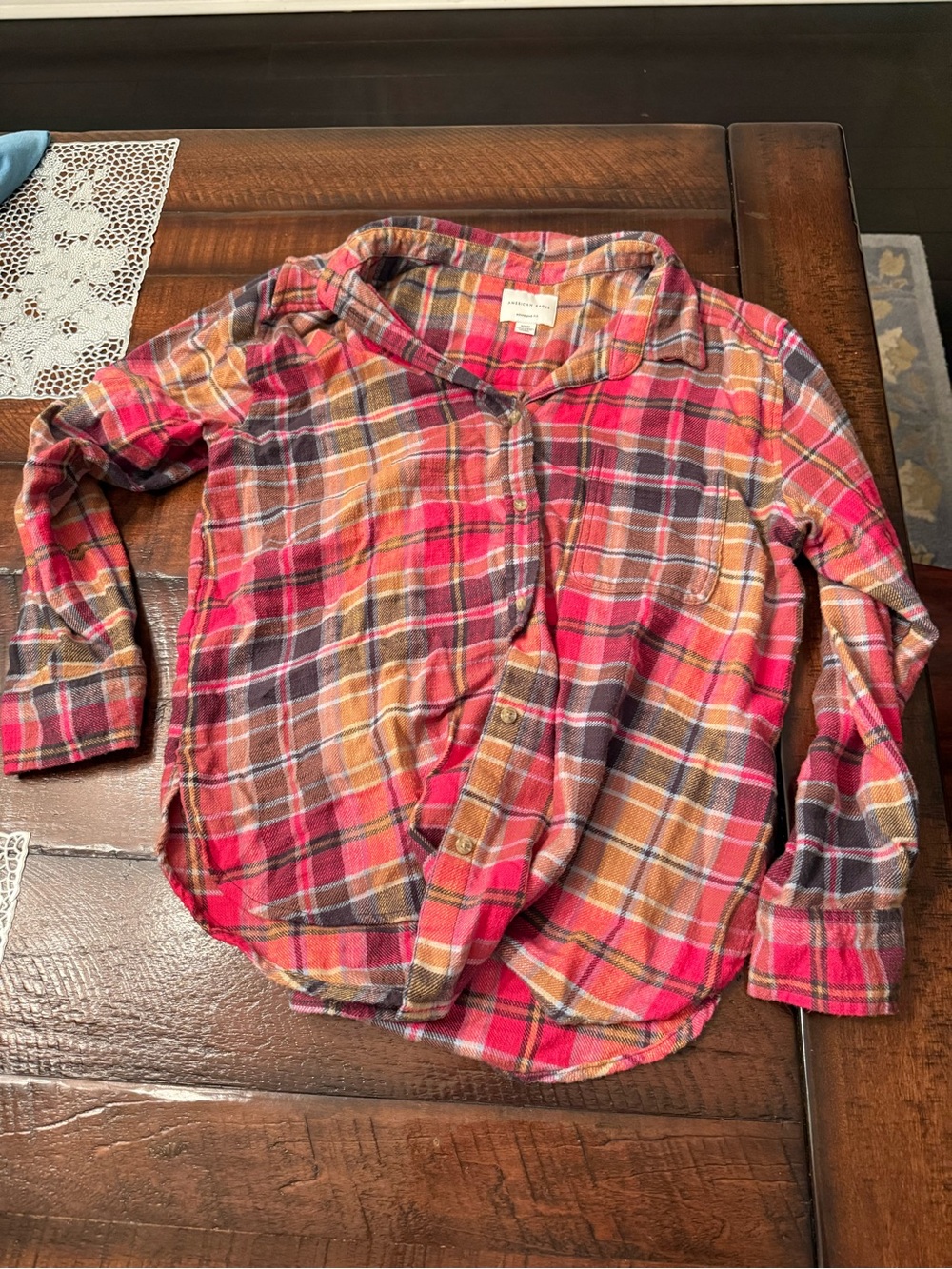 American Eagle Outfitters Women’s Plaid Button-Down Shirt
